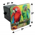 Colorful Tropical Rainforest Parrots Tow Trailer Hitch Cover Plug Insert