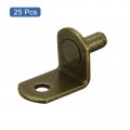 Uxcell Shelf Support Pegs 25pcs 5mm 1 5 L-shaped Bracket Pin With Hole For Furniture Cabinet Closet Shelves Supplies Bronze