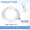 Pvc Clear Vinyl Tubing 0 16 Id 24 Od 4 Ft Length Tube Drain Hose Water Pump Irrigation Pipe Plastic With Clamps For Oil