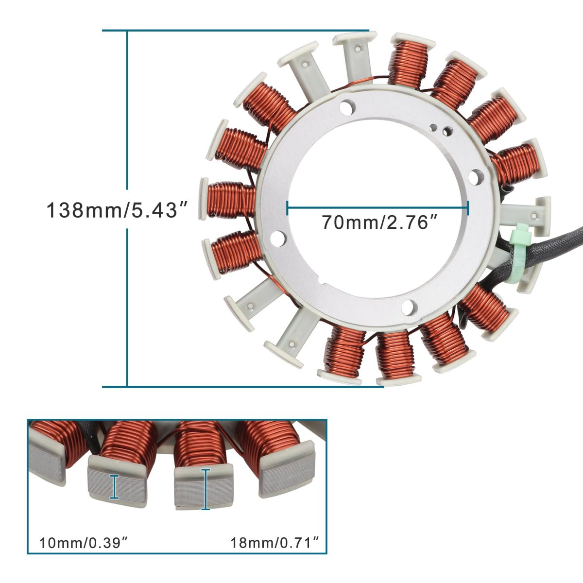 59031-7009 59031-7001 59031-7014 18 Coil 2 Wire Ignition Charging Stator Replacement For Fh381v Fh451v Fh541v Fh680v Fh580v