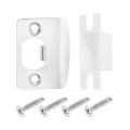 2 Set Door Strike Plate 57mm X 45 0mm Stainless Steel Latch Deadbolt Replacement Lock For Frame Jamb Reinforcement Round Corner 