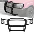 Hecasa Front Bumper Protector Brush Grille Guard For Nissan 2001-2004 Frontier Powder Coated Black Steel 