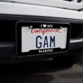 I Love My Marine Usmc White Text On Black Officially Licensed License Plate Tag Frame