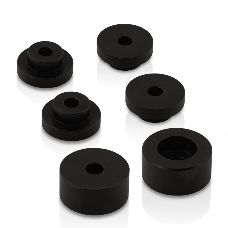 Ajp Distributors Solid Aluminum Rear Differential Diff Mounts Support Bushings Kit Black Compatible Replacement For 240sx S13