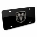 Ipick Image Ram Head Logo Matt-look Laser Mark Black Acrylic License Plate For Ram1500 Ram2500 Ram3500