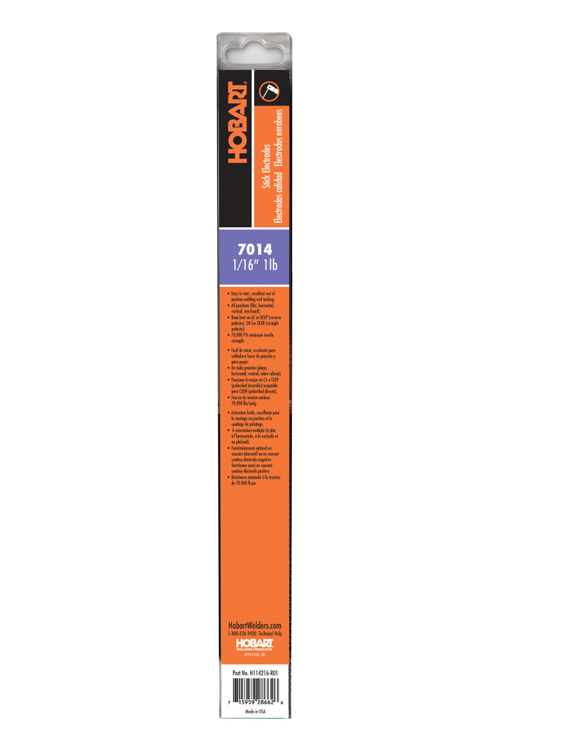 Hobart H114216-r01 1-pound Plastic 7014 Stick Electrode 1 16-inch