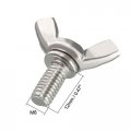 Uxcell Wingbolt Butterfly Wing Thumb Hand Screws Bolts M6x12mm 1mm Pitch Carbon Steel 20pcs