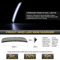 White Led Strip Side Marker Light Fender Parking Lamp For 2015 2023 Dodge Charger Ld Front And Rear Chrome Housing Driver