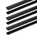 3 Sets Sliding Door Track Fit 15 64 Thick Panel Plastic Upper Lower Window Set For Glass Cabinet Closet 1 3ft X 19 32 Black 