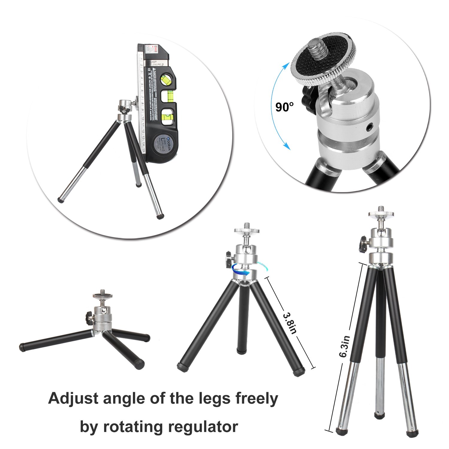 Qooltek Laser Level Line Measure 8ft Tape Ruler Adjusted Standard And Metric Rulers With Metal Tripod Standblack