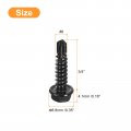 Uxcell 8 X 3 4 Hex Washer Head Self Drilling Screws 100pcs 410 Stainless Steel Sheet Metal Tapping For Wood Black