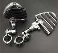 Chrome Short Angled Highway Peg Mounting Kit With U Shape Footrest For 1 In 25mm Front Engine Guard Frame Tube Fits Harley