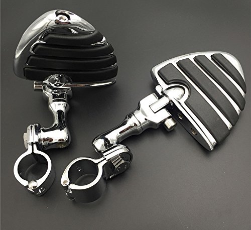 Chrome Short Angled Highway Peg Mounting Kit With U Shape Footrest For 1 In 25mm Front Engine Guard Frame Tube Fits Harley