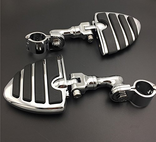 Chrome Short Angled Highway Peg Mounting Kit With U Shape Footrest For 1 In 25mm Front Engine Guard Frame Tube Fits Harley