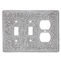 Vicenza Designs Wpj7015 San Michele Wall Plate With Jumbo Double Toggle And Outlet Opening Satin Nickel 