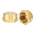 2pcs Brass Compression Cap Fitting Stop Valve 1 Npt Hex Thread Pipe Flare Tubing Ends Sealing For Air Conditioner Water Gas 