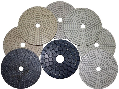 Stadea 4 Diamond Polishing Pads Dry 7 Pcs Set For Granite Concrete Travertine Stone Terrazzo