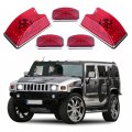 Ocpty Marker Lights 5pcs Cab Light Red Roof Running Covers For 2003-2009 Hummer H2 Sut Suv