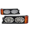 Led Look Design Halogen Bulb Bumper Lamp Lights Compatible With Chevy Silverado 1500 2500 3500 Avalanche 03-06 Classic 07