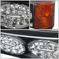 Led Look Design Halogen Bulb Bumper Lamp Lights Compatible With Chevy Silverado 1500 2500 3500 Avalanche 03-06 Classic 07