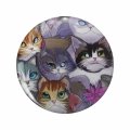 1080 Graphics Adorable Cats Illustration Pattern For Adoption Happy Cat Day Key Chain Double Sided Stainless Steel Keychain 