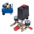 Air Compressor Pressure Valve Kit Vertical Switch Manifold Regulator 90a 120psi Adjustable Control With Gauges Fittings Set