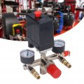 Air Compressor Pressure Valve Kit Vertical Switch Manifold Regulator 90a 120psi Adjustable Control With Gauges Fittings Set