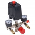 Air Compressor Pressure Valve Kit Vertical Switch Manifold Regulator 90a 120psi Adjustable Control With Gauges Fittings Set