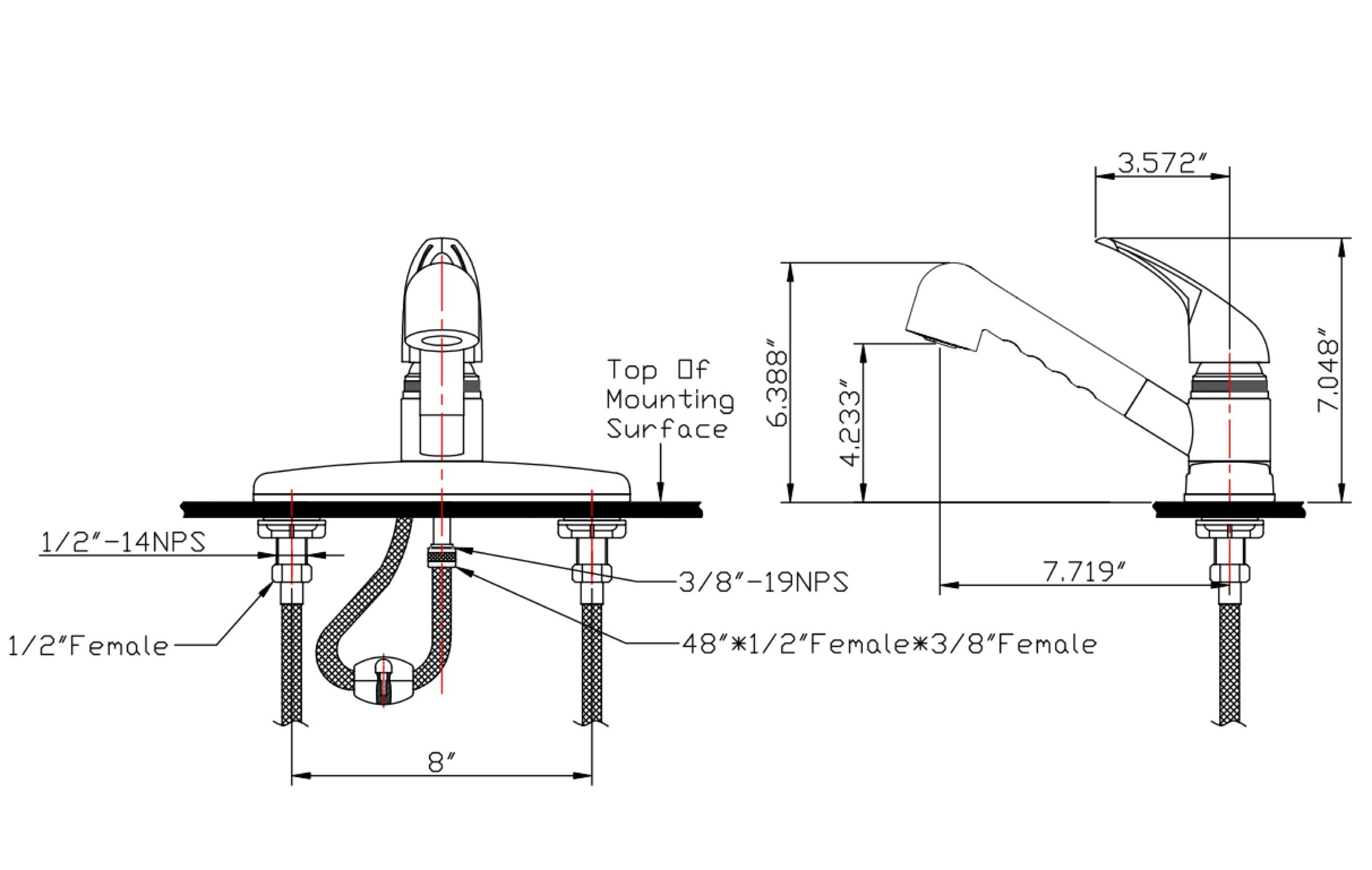 Dura Faucet Dfpk100wt Nonmetallic Pullout Rv Kitchen Replacement