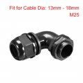 Uxcell M25 Cable Gland 90 Degree Waterproof Ip68 Nylon Joint Adjustable Locknut For 13mm-18mm Dia Wire 2 Pcs