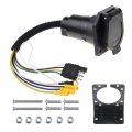 Zookoto 4 Flat To 7 Way Blade Trailer Adapter Electrical Connector With Socket Mounting Bracket 