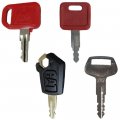 Heavy Equipment Ignition Key Set 4 Keys Fits Cat John Deere Komatsu 