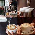 Milk Frothing Pitcher 12oz Espresso Steaming Pitchers Stainless Steel Coffee Cappuccino Barista Steam Jug Cup With Decorating 
