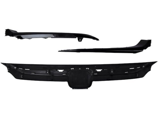 Upper Grille Molding Kit 3 Piece For 2018-2020 Honda Accord Gloss Black Sport Style With Gloss Trim Moldings