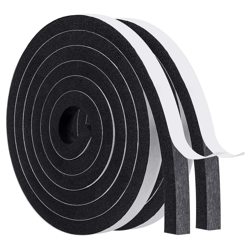 Magzo Door Weather Stripping 1 2 Inch W X 3 8 T Adhesive Foam Tape High Density Total Length 13 Feet 6 5ft Rolls
