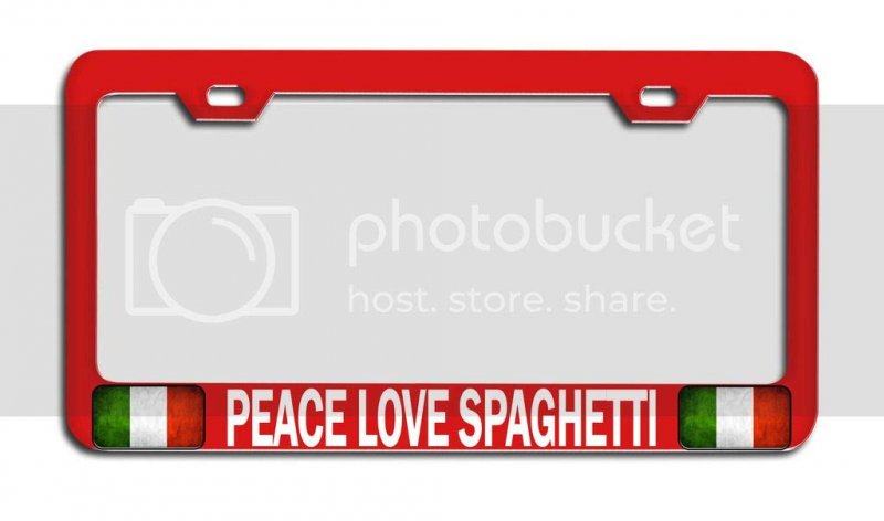 Peace Love Spaghetti Italian Italy Rd Auto Metal License Plate Frame Tag Holder O89