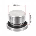 Uxcell Stainless Steel Inner Hex Head M24x1 5 Pipe Fitting Plug With Seal Ring For Terminate Ends 2pcs