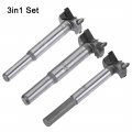 Uxcell Forstner Wood Boring Drill Bits 22mm 23mm 24mm Dia Hole Saw Carbide Alloy Steel Tip Round Shank Cutting For Hinge
