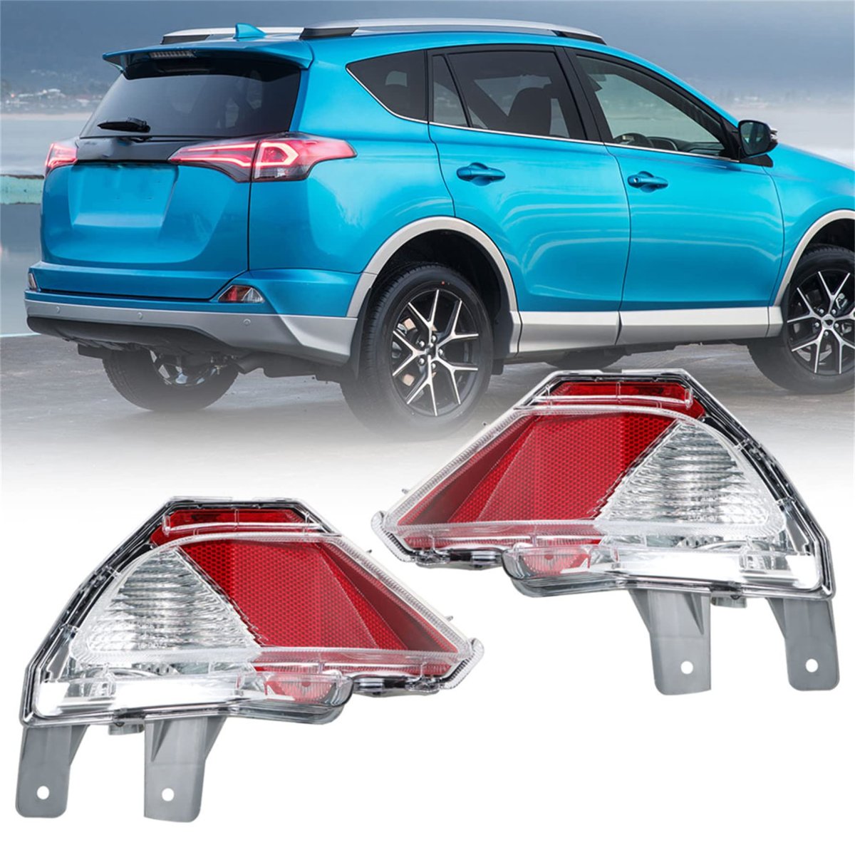 2-pack Rear Bumper Reflector Stop Tail Light Break Replacement For 2016-2018 Rav4 814800r040 To2883107 814900r040