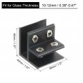 Uxcell 90 Degree Glass Clamp For 10-12mm Thickness Adjustable Shelf Support Bracket Aluminum Alloy Clip Holder Black