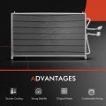 A-premium Engine Coolant Radiator A C Condenser Cooling Kit Compatible With Ford Escape 2001-2004 Mazda Tribute 2 0l Automatic