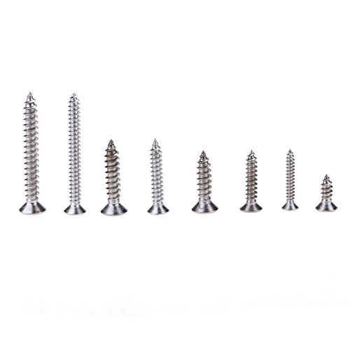 Hilitchi 285-piece Stainless Steel Phillips Flat Head Self Tapping Screw Assortment Kit