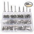 Hilitchi 285-piece Stainless Steel Phillips Flat Head Self Tapping Screw Assortment Kit