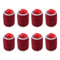 8x Tire Valve Stem Caps With Rubber O-ring Sparkling Shiny Rhinestones Red 