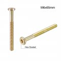 Uxcell M6x65mm Furniture Screw Hex Socket Machine Screws Zinc Plated Fasteners Bolts Half Thread Carbon Steel 15pcs