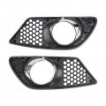Autokay Front Left And Right Fog Light Chrome Shell With Black Insert Cover Trims For Mercedes Benz C300 W204 08-2011 Set Of 2