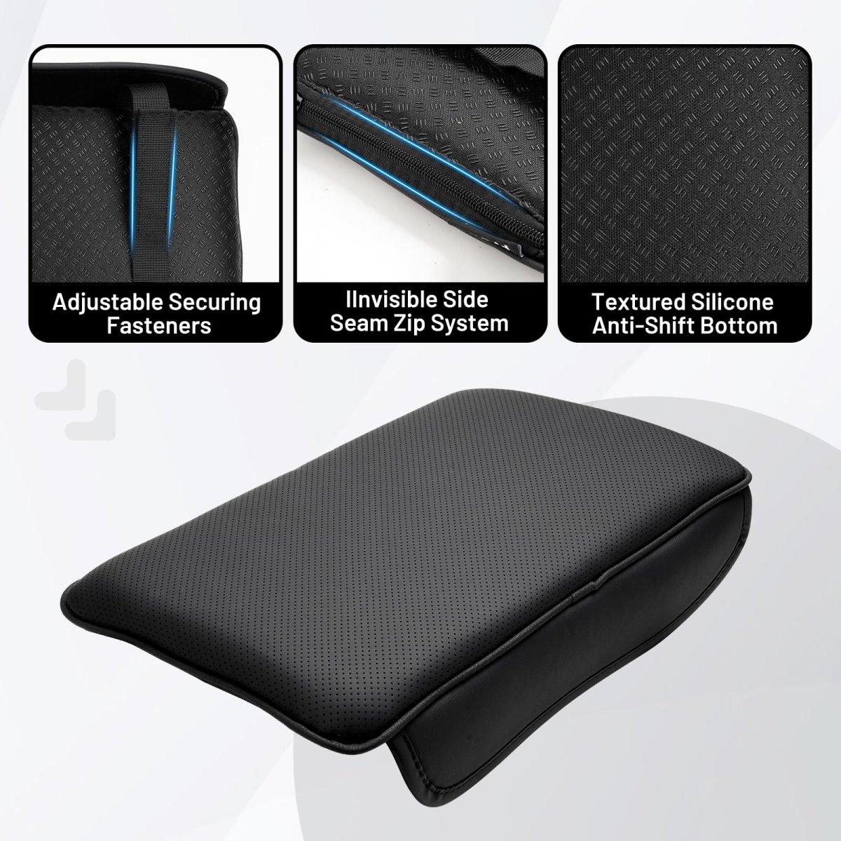Center Console Armrest Cover For 2020 2025 Tesla Model Y Perforated Pu Leather Cushion Pad Breathable Soft Support Anti Scratch