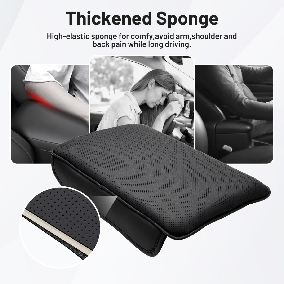 Center Console Armrest Cover For 2020 2025 Tesla Model Y Perforated Pu Leather Cushion Pad Breathable Soft Support Anti Scratch