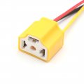 Uxcell 8pcs H4 Ceramic 3 Wires Harness Socket Car Fog Light Bulb Extension Connector