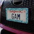 Geometric Flower Pattern License Plate Tag Frame